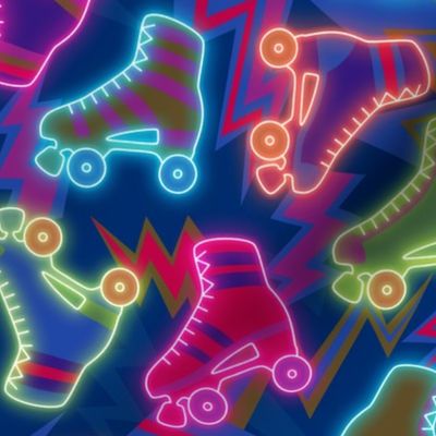 80s neon roller skates
