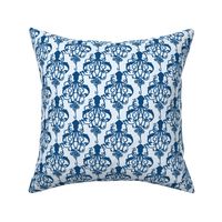 Squid Damask Classic Blue Light - Small Scale