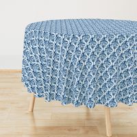 Squid Damask Classic Blue Light - Small Scale