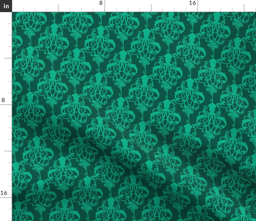 Squid Damask Mint - Small Scale
