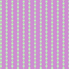 JP25  - Small -  Floating Check Stripes in Pastel Spring Green on Lilac