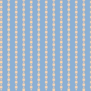 JP29 - Tiny - Floating Check Stripes  in Ecru on Robin Egg Blue