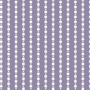JP35  - Tiny -  Floating Check Stripes in Pale Lavender-Grey Tint on Lavender-Grey