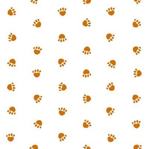 dog paws fabric - dog fabric, dog design - rust