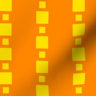 JP36  - Medium - Floating Check Stripes in Sunny Yellow and Bright Orange