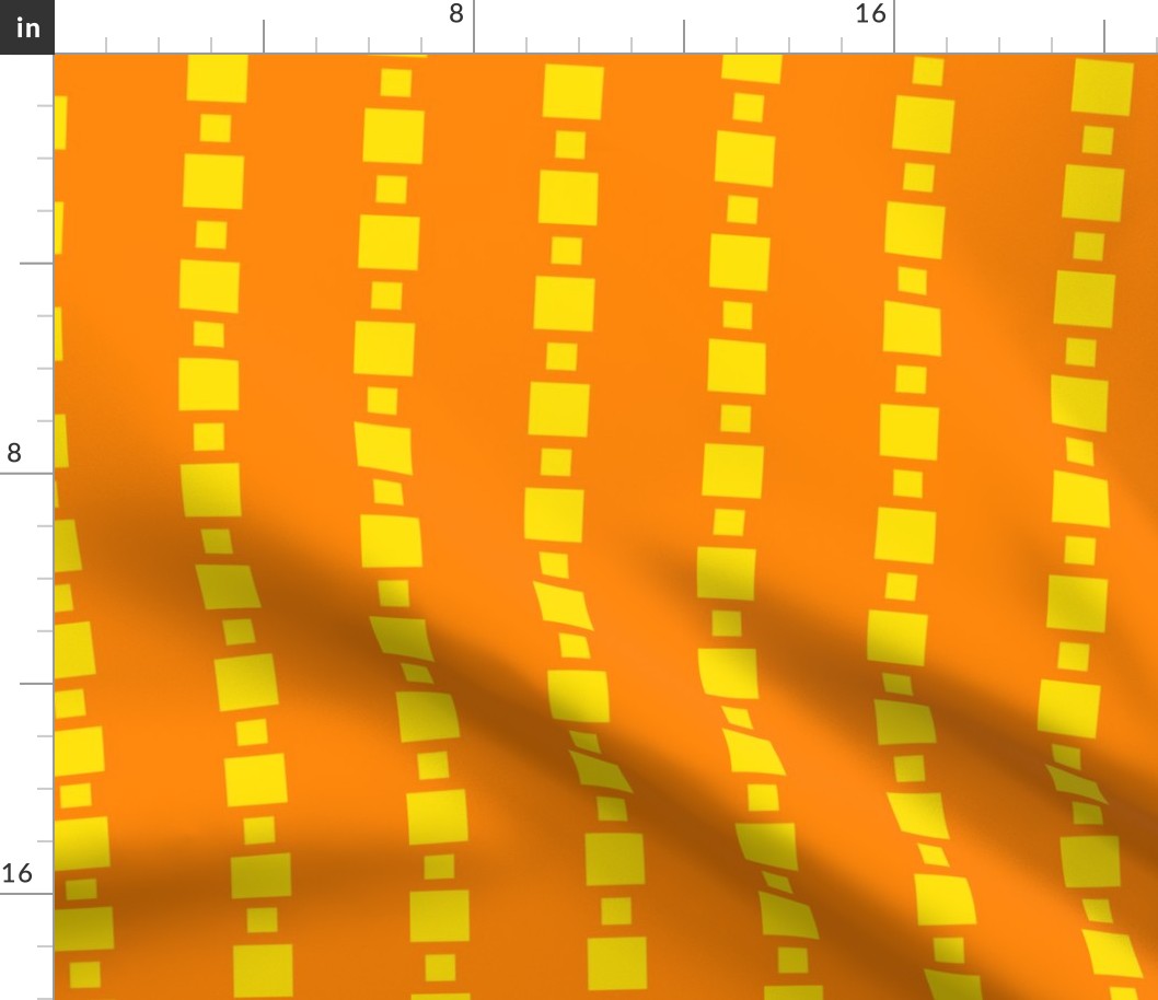 JP36  - Medium - Floating Check Stripes in Sunny Yellow and Bright Orange