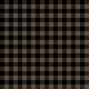 plaid - brown and black