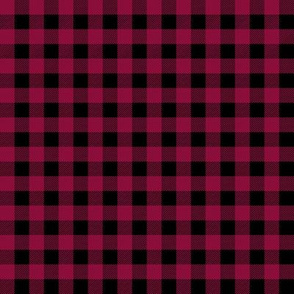 plaid fabric - maroon and black