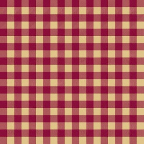 plaid fabric - maroon and tan