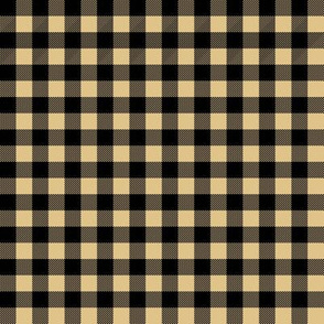 plaid fabric - tan and black