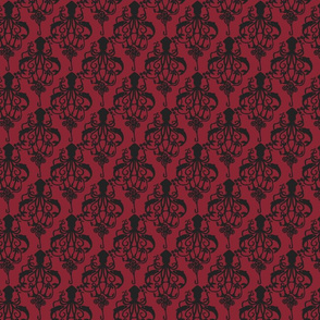 Squid Damask Ruby Light - Small Scale