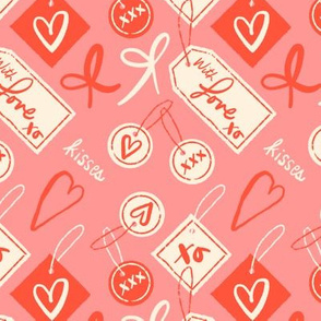 Valentines Love Tags ~ Pink