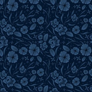 Dark Blue Floral Pattern