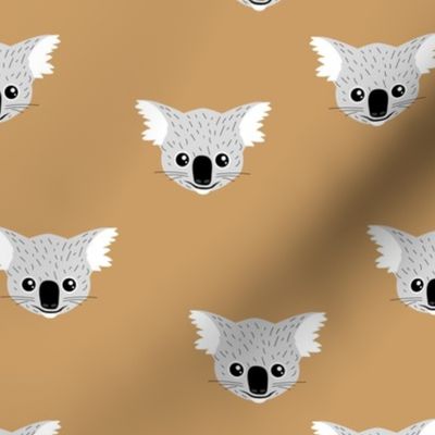 Little kawaii Australian koala bear baby friends outback animals for kids cinnamon ochre gray