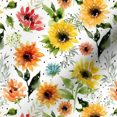 Wild Sunflowers // White - Summer