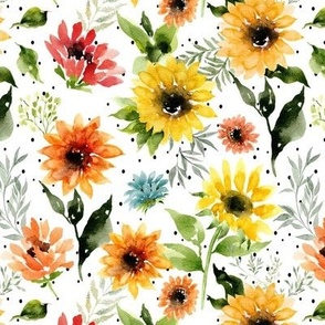 Wild Sunflowers // White - Summer