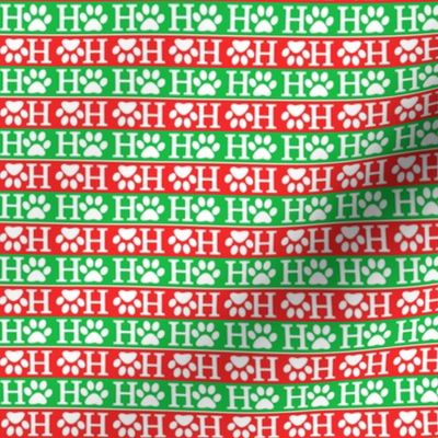Animal Christmas paw prints - HO HO HO in red and green