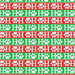Animal Christmas paw prints - HO HO HO in red and green