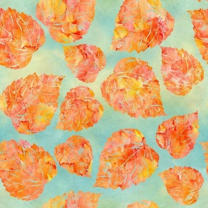 Watercolor Dreams - Coral Leaves and Water