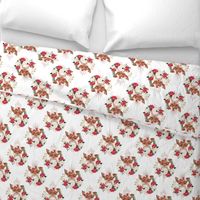 red rose magnolia floral fox with crown