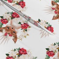 red rose magnolia floral fox with crown