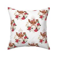 red rose magnolia floral fox with crown