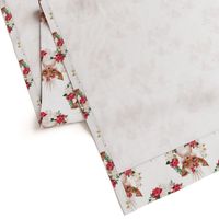 red rose magnolia floral fox with crown