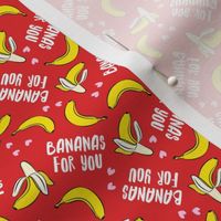 (extra small scale) bananas for you - red - banana valentines - LAD20BS