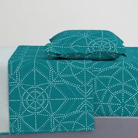 Art Deco teal floral