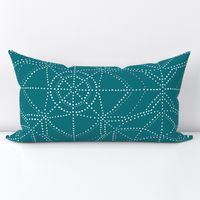 Art Deco teal floral