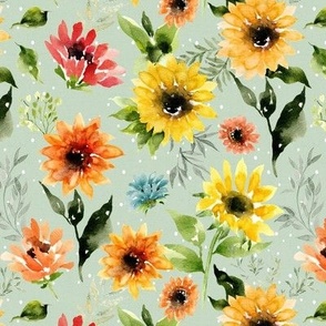 Wild Sunflowers // Pale Sage