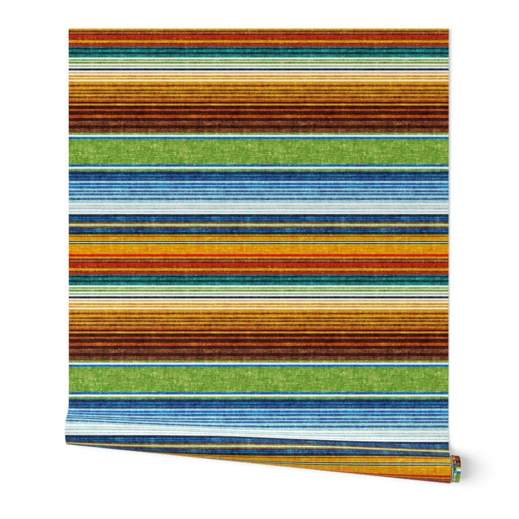 serape southwest stripes - green/yellow/brown - LAD20