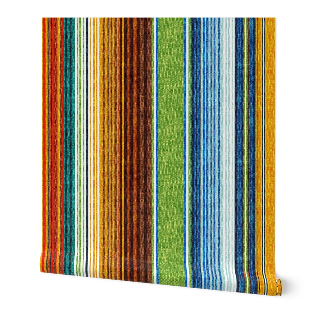 serape southwest stripes - green/yellow/brown (90) - LAD20