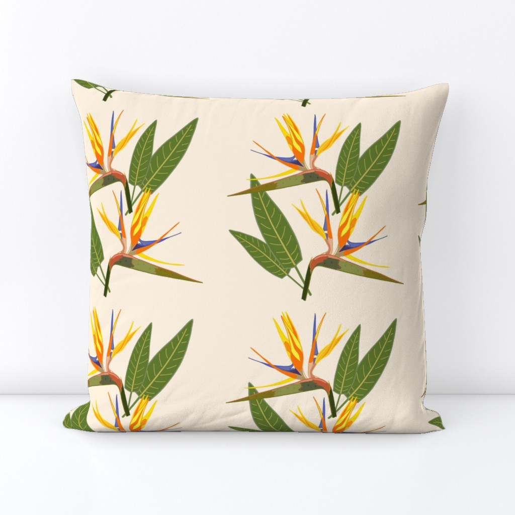 Birds of Paradise - Tropical Strelitzia #1 Creamy Beige, large 