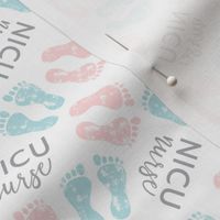 (small scale) NICU nurse - multi baby feet - pink & blue - nursing - LAD20