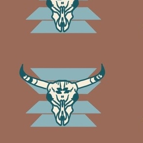 Longhorn Skull on Mud Brown