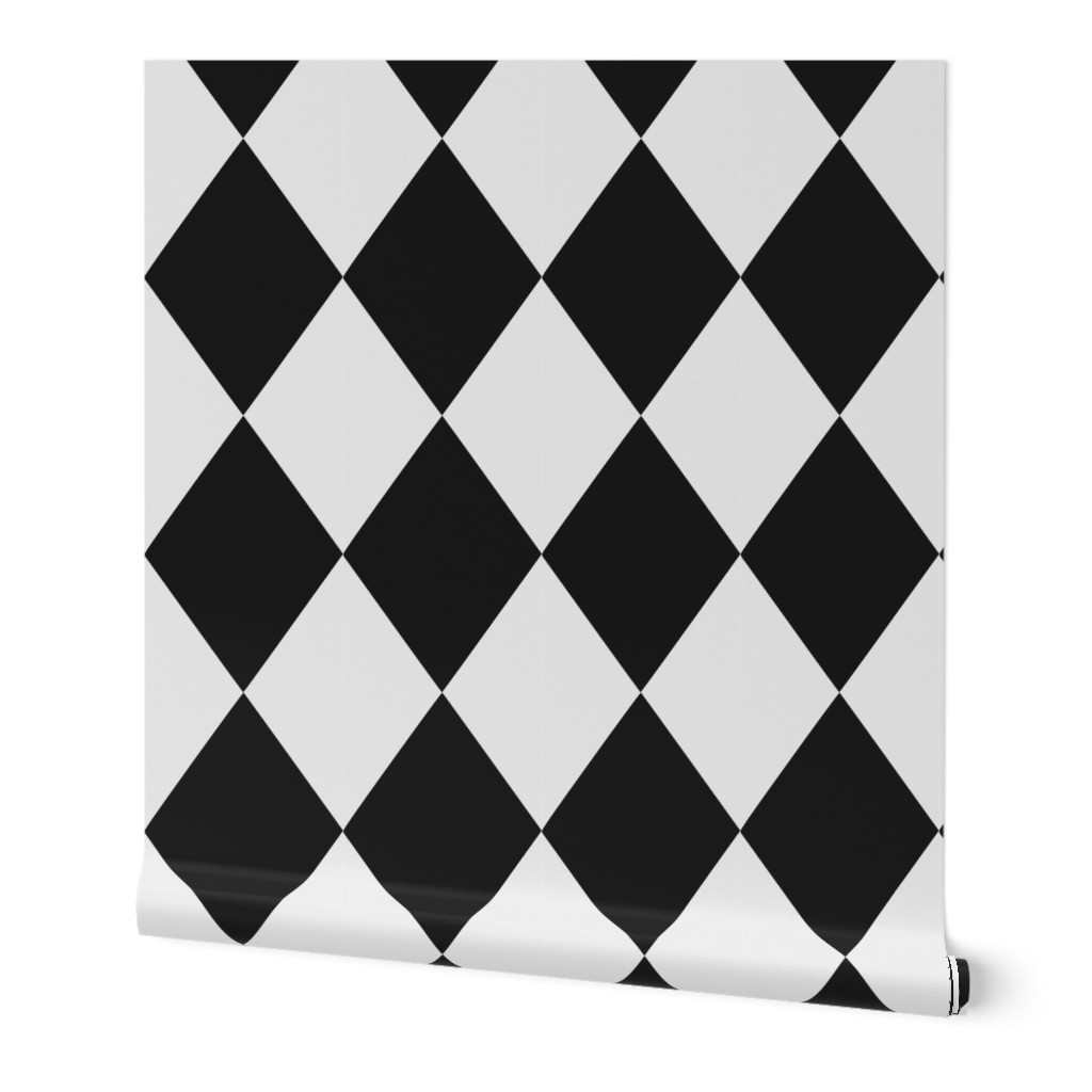 Dusty Black and White Harlequin Pattern