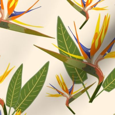 Birds of Paradise - Tropical Strelitzia #4 Creamy Beige, large 