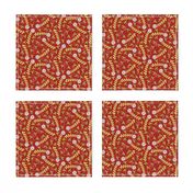 Geo Daisy Floral red