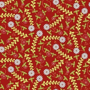 Geo Daisy Floral red