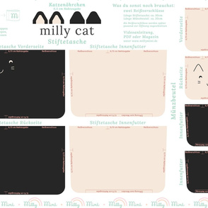 milly mint pencil case and small purse pattern milly cat