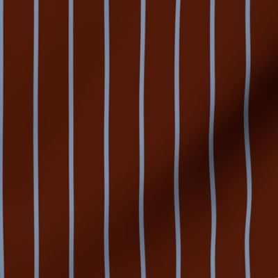 JP3  - Medium -  Steel Blue Pastel Pinstripes on Rusty Brown