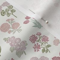 MINI botanical bloom fabric - boho block print fabric, nursery fabric, baby girl fabric, baby bedding - clover sfx1718