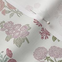 SMALL botanical bloom fabric - boho block print fabric, nursery fabric, baby girl fabric, baby bedding - clover sfx1718