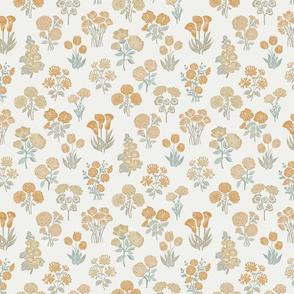 SMALL botanical bloom fabric - boho block print fabric, nursery fabric, baby girl fabric, baby bedding - oak leaf sfx1144