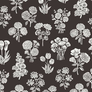 LARGE botanical bloom fabric - boho block print fabric, nursery fabric, baby girl fabric, baby bedding - coffee sfx111 1