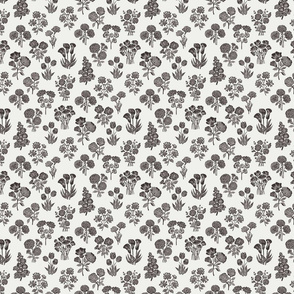MINI botanical bloom fabric - boho block print fabric, nursery fabric, baby girl fabric, baby bedding - coffee sfx1111