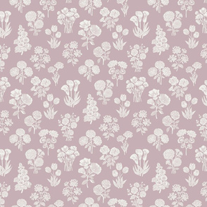 SMALL  botanical bloom fabric - boho block print fabric, nursery fabric, baby girl fabric, baby bedding - lilac sfx1905