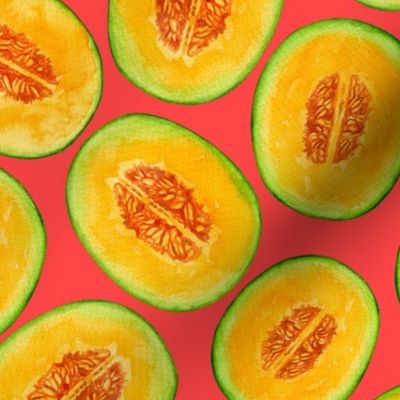 Melon slices watercolor pattern 2