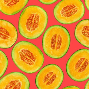 Melon slices watercolor pattern 2